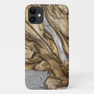 Glamourous Earthy Marble Swirl Pattern iPhone 11 Case