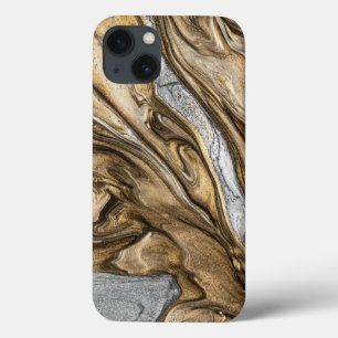 Glamourous Earthy Marble Swirl Pattern iPhone 13 Case