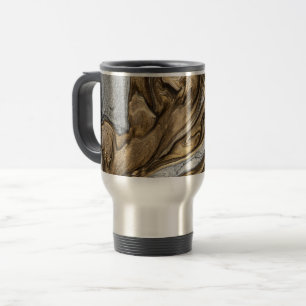 Glamourous Earthy Marble Swirl Pattern Travel Mug