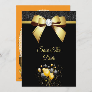 Glamourous Elegance Birthday Party Save The Date