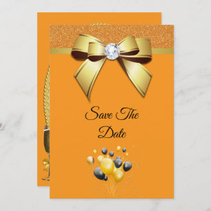 Glamourous Elegance Birthday Party Save The Date