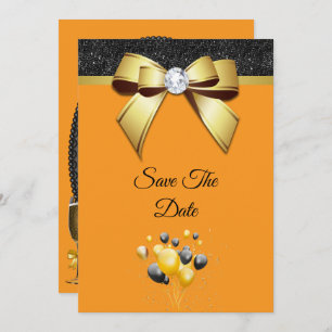 Glamourous Elegance Birthday Party Save The Date