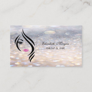Glamourous Elegant Bokeh, Face Silhouete Business Card