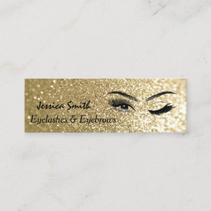 glamourous elegant glittery Eyelashes & eyebrow Mini Business Card