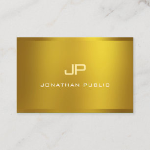 Glamourous Elegant Monogram Gold Look Modern Cool Business Card