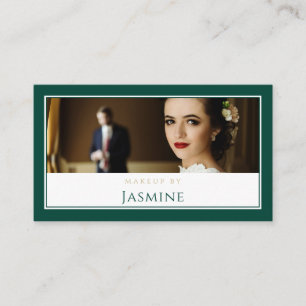 Glamourous Emerald Green Glitter Eyes Makeup Artis Business Card