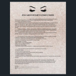 Glamourous EYELASH EXTENSION CONSENT FORM Flyer<br><div class="desc">Eyelash Extensions Consent forms are perfect for your Lash Extension business. This modern and sophisticated consent form design features a glamourous , minimalistic illustration of a woman's eyelashes with rosegold eyeshadow, a title and a block where you can insert all your informed consent details on a luxury Champagne pink glitter...</div>