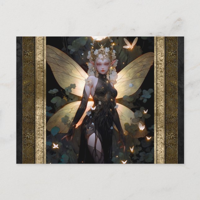Glamourous Fairy Girl Fantasy Art Postcard (Front)