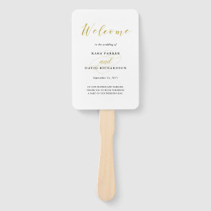 Glamourous Faux Gold Classic Wedding Hand Fan