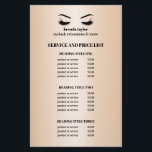 Glamourous faux gold EYELASH SALON SERVICE LIST Flyer<br><div class="desc">Eyelash Extensions price list a perfect way to show your services and and pricing. Includes four customisable headings and body text fields, and space for your business contact information along the bottom. To adjust layout, enter your text and then use the Customise function to change positioning and font sizes.are perfect...</div>