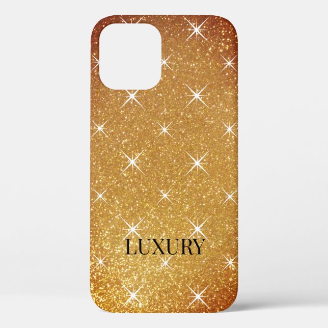 Glamourous faux gold glitter and sparkles custom Case-Mate iPhone case (Back)