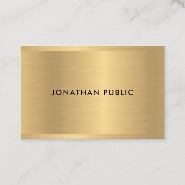 Glamourous Faux Gold Template Elegant Modern Luxur Business Card (Front)