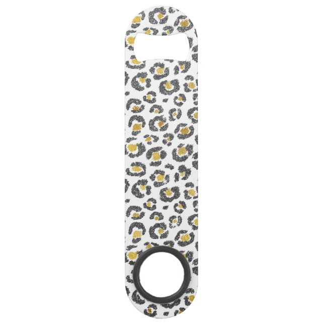 Glamourous Faux Sparkly Gold & Silver Leopard (Front)