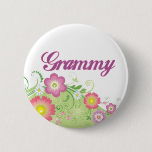 Glamourous flowers Grammy 6 Cm Round Badge