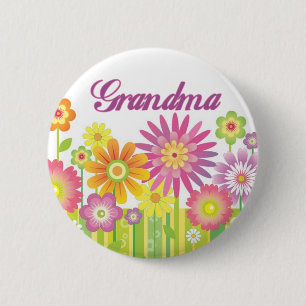 Glamourous flowers Grandma 6 Cm Round Badge