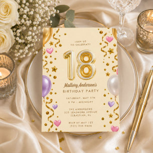 Glamourous Girl 18th Birthday Party Invitation