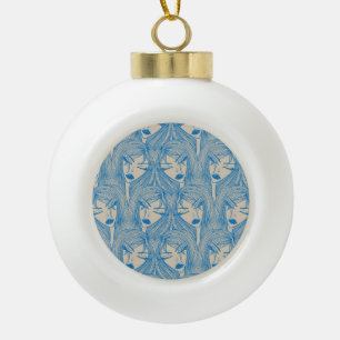 Glamourous girl: stylish seamless pattern. ceramic ball christmas ornament