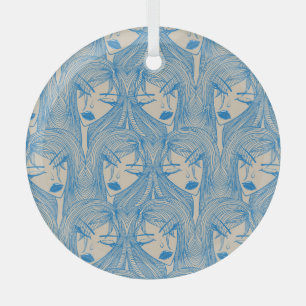 Glamourous girl: stylish seamless pattern. glass tree decoration
