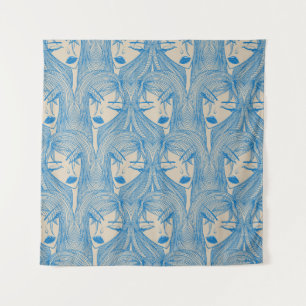 Glamourous girl: stylish seamless pattern. tapestry