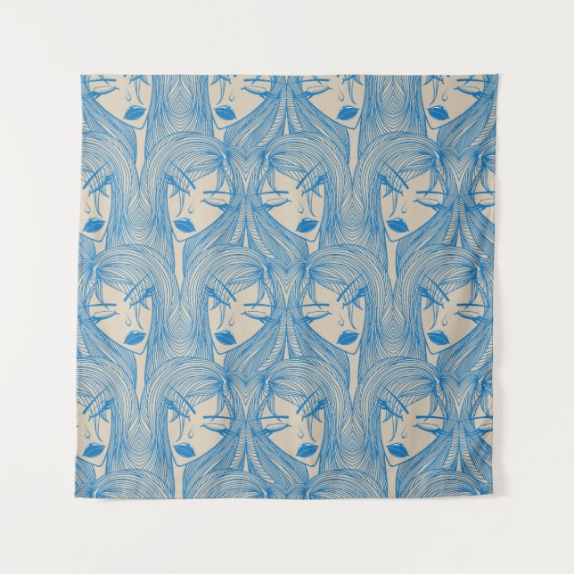 Glamourous girl: stylish seamless pattern. tapestry (Front)