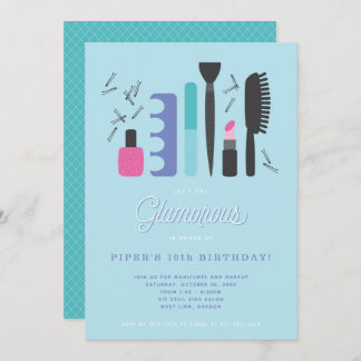 Glamourous Girls Birthday Party Invitation