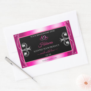 Glamourous Girly Pink Product Labels Diamonds Blac