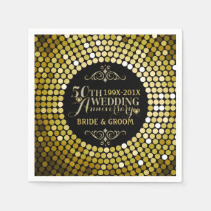 Glamourous Glitter 50th Wedding Anniversary 2 Napkin