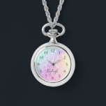Glamourous Glitter Holograph Monogrammed Pretty Watch<br><div class="desc">Easily personalise this elegant colourful bokeh glitter pattern with your custom name and/or monogram.</div>