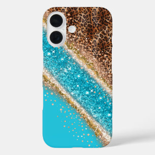 Glamourous Glitter Leopard Phone Case Design
