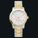 Glamourous Glitter Pink Pretty Pattern Watch<br><div class="desc">Easily personalise this pretty pink bokeh glitter pattern with your custom name and/or monogram.</div>