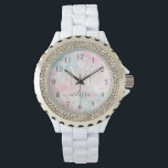 Glamourous Glitter Pink Pretty Pattern Watch<br><div class="desc">Easily personalise this pretty pink bokeh glitter pattern with your custom name and/or monogram.</div>