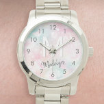 Glamourous Glitter Pink Pretty Pattern Watch<br><div class="desc">Easily personalise this pretty pink bokeh glitter pattern with your custom name and/or monogram.</div>
