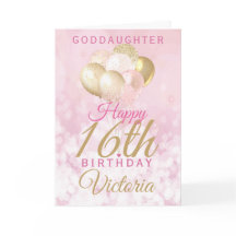 Glamourous Goddaughter 16th Birthday Balloon