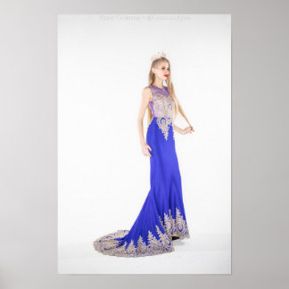 Glamourous Goddess - Blue Gown & Crown Poster 1