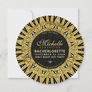Glamourous Gold and Black Girls Night Out Party Invitation