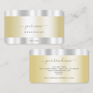 Glamourous Gold and Silver Effect Professional Business Card
