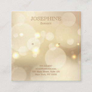 Glamourous Gold Bokeh Stud Earring Square Business Card