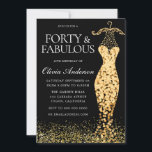 Glamourous Gold Dress Fabulous 40th Birthday Invitation<br><div class="desc">Glamourous Gold Dress Fabulous 40th Birthday Invitation
Variations to the invitation and matching items in our store
Also available as a digital invitation</div>