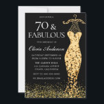 Glamourous Gold Dress Fabulous 70th Birthday Invitation<br><div class="desc">Glamourous Gold Dress Fabulous 70th Birthday Invitation
Variations to the invitation and matching items in our store
Also available as a digital invitation</div>