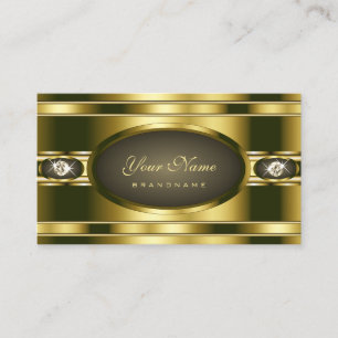 Glamourous Gold Effect with Trendy Faux Rhinestone Business Card