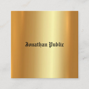 Glamourous Gold Elegant Professional Artistic Plai Square Business Card