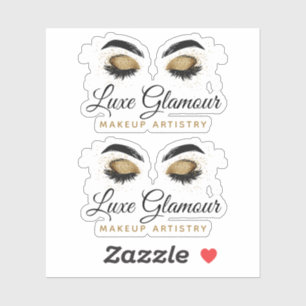 Glamourous Gold Eye Lashes Brows Makeup Artist Log