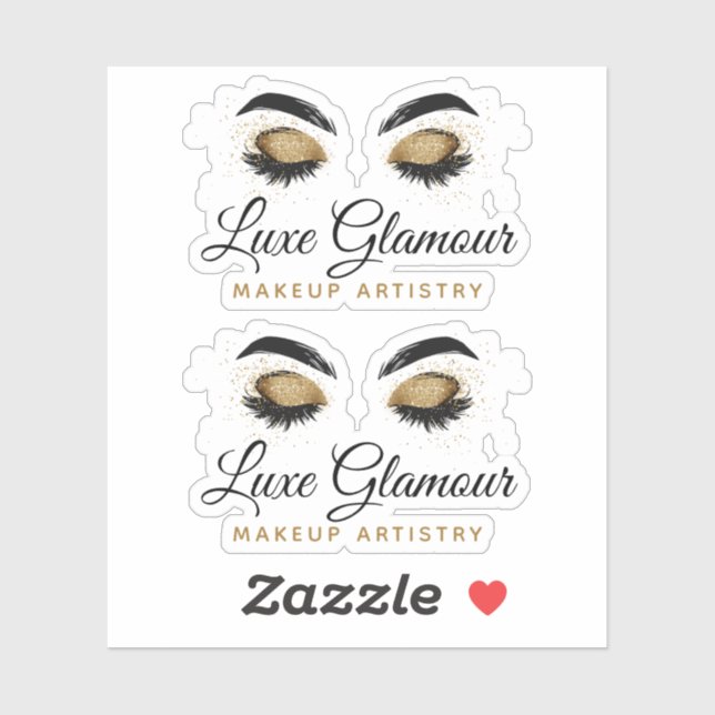 Glamourous Gold Eye Lashes Brows Makeup Artist Log (Sheet)