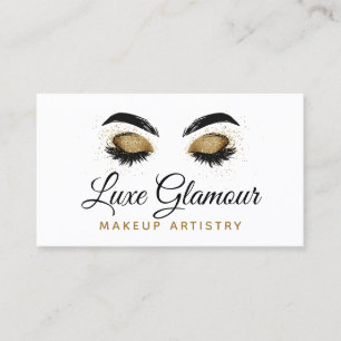 Glamourous Gold Eye Lashes Makeup Artist Beauty Ba Business Card