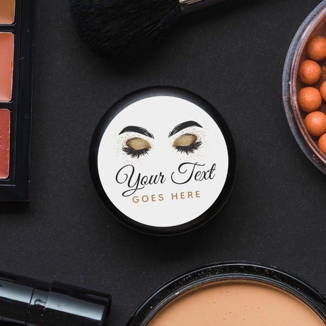 Glamourous Gold Eye Lashes Makeup Artist Beauty Ba Classic Round Sticker (Creator Uploaded)