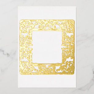 Glamourous Gold Foil Baroque Frame Blank