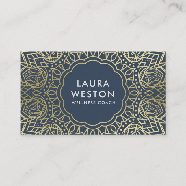 Glamourous Gold Glitter Look Wellness Business Car Business Card (Front)