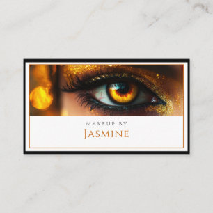 Glamourous Gold Glitter Makeup Artist Business Card