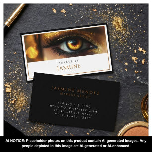 Glamourous Gold Glitter Makeup Artist Business Card