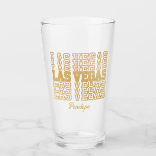 Glamourous Gold Las Vegas Bachelorette Party Gift Glass